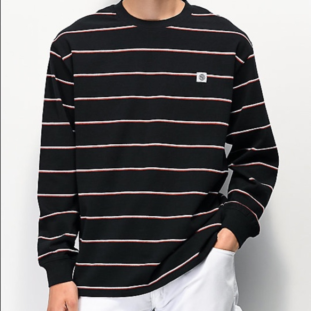 Ninth Hall Black Striped Skater Sweatshirt